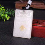 Hand-carve Pingan Jade Necklace Pendant Jewelry Luck