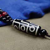 Hand-carve Tibetan Nine-Eyed Dzi Necklace Pendant Jewelry Men Women Luck Gifts