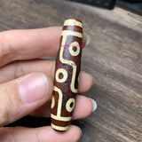 Hand-carved Tibetan Nine-Eyed Dzi Necklace Pendant Jewelry for Luck