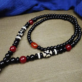 Hand-carve Tibetan Nine-Eyed Dzi Necklace Pendant Jewelry Men Women Luck Gifts