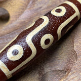 Hand-carved Tibetan Nine-Eyed Dzi Necklace Pendant Jewelry for Luck