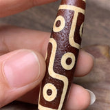 Hand-carved Tibetan Nine-Eyed Dzi Necklace Pendant Jewelry for Luck