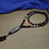 Hand-carve Tibetan Nine-Eyed Dzi Necklace Pendant Jewelry Men Women Luck Gifts