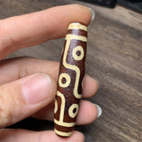 Hand-carved Tibetan Nine-Eyed Dzi Necklace Pendant Jewelry for Luck