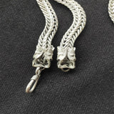 Hand-carve Tibetan Silver Dragon Head Necklace Pendant Jewelry Men Women Luck