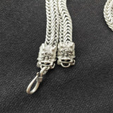 Hand-carve Tibetan Silver Dragon Head Necklace Pendant Jewelry Men Women Luck
