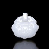 Hand-carve Jade Animal Face Lock Necklace Pendant
