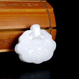 Hand-carve Jade Animal Face Lock Necklace Pendant