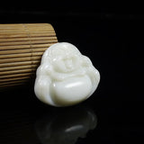 Hand-carve Jade Maitreya Buddha Necklace Pendant Fashion Jewelry Luck Gifts