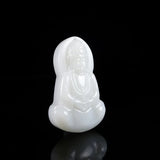 Hand-carve Jade Net Bottle Guanyin Buddha Necklace Pendant