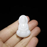 Hand-carve Jade Net Bottle Guanyin Buddha Necklace Pendant