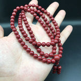 Hand-carved 108 Cinnabar Beads Bracelet Men Women Lucky