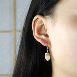 925 Silver Gufajin Jade Castle Earrings Studs Women