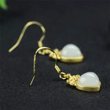 925 Silver Gufajin Jade Castle Earrings Studs Women