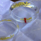 Natural Hand-carved Crystal Dragon Phoenix Bangle Jewelry Men Women Luck