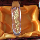 Natural Crystal Inlaid Plum Bangle 60-62mm Men Women Luck