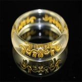 Natural Crystal Inlaid Plum Bangle 60-62mm Men Women Luck