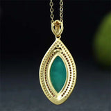 Hand-carved 24k Jade Water Droplets Necklace Pendant