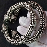 Natural Hand-carved Ibetan Silver Dragon Bracelet