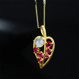 Hand-carved Inlay Copper Plated 24k Leaves Necklace Pendant