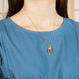 Hand-carved Inlay Copper Plated 24k Leaves Necklace Pendant