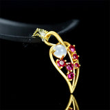 Hand-carved Inlay Copper Plated 24k Leaves Necklace Pendant