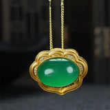 Hand-carved Jade Green Chalcedony Necklace Pendant