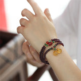 Hand-carved Jade Garnet Bracelet Men Women Lucky