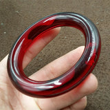 Natural Hand-carved Jade Honey Wax Amber Bangle 60-62mm Bracelet