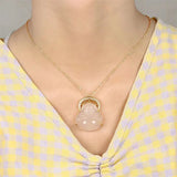 Hand-carved Jade Inlay 24k Maitreya Buddha Necklace Pendant