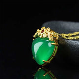 Hand-carved Jade 24k Necklace Pendant Men Women Luck