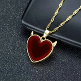 Hand-carved Jade 24k Red Heart Necklace Pendant Jewelry Men Women