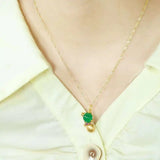 Hand-carved Jade Inlay 24k Necklace Pendant Men Women