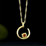 Hand-carved Jade Copper Plating Necklace Pendant Men and Women Luck