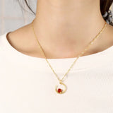 Hand-carved Jade Copper Plating Necklace Pendant Men and Women Luck