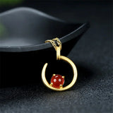 Hand-carved Jade Copper Plating Necklace Pendant Men and Women Luck
