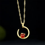 Hand-carved Jade Copper Plating Necklace Pendant Men and Women Luck