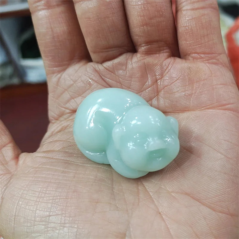 Hand-carved Jade Zodiac Pig Necklace Pendant Jewelry Men Women Luck Gifts