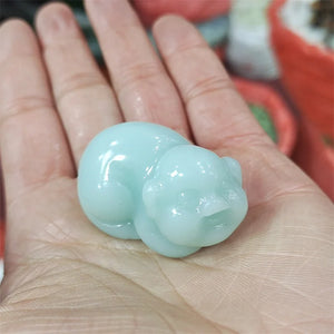 Hand-carved Jade Zodiac Pig Necklace Pendant Jewelry Men Women Luck Gifts