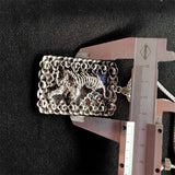 Natural Hand-carved Tibetan Silver Tiger Necklace Pendant Jewelry Men Women