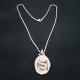 Natural Hand Carved Old Tibetan Silver Zodiac Dragon Necklace Pendant