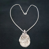 Natural Hand Carved Old Tibetan Silver Zodiac Dragon Necklace Pendant