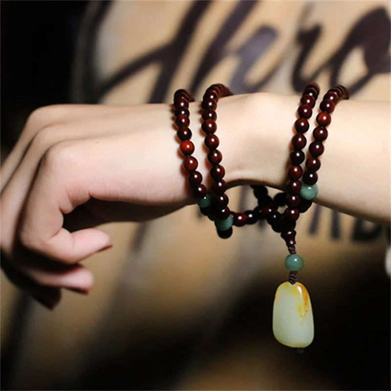 Hand-carved Jade Rosewood Bracelet Lucky Bangle