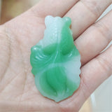 Handcarve Jade Goldfish Necklace Pendant Men Women Luck