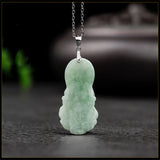 Natural Jade Guanyin Buddha Necklace Pendant Jewelry