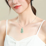 Natural Jade Guanyin Buddha Necklace Pendant Jewelry
