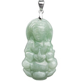 Natural Jade Guanyin Buddha Necklace Pendant Jewelry