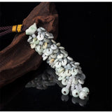 Natural Handcarve Jade Pingan Buckle Necklace Pendant Jewelry Men Women Luck