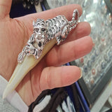 Natural Handcarve Teeth Necklace Pendant Jewelry Accessories