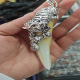 Natural Handcarve Teeth Necklace Pendant Jewelry Accessories